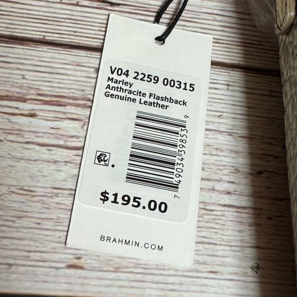 Brahmin Marley Small Leather Crossbody - Anthracite Flashback - Picture 10 of 10